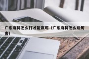 广东麻将怎么打才能赢呢（广东麻将怎么玩厉害）