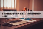 广东麻将直播白板哥是谁（广东麻将白板有什么用）