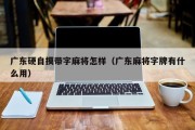 广东硬自摸带字麻将怎样（广东麻将字牌有什么用）