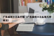广东麻将十三幺打骰（广东麻将十三幺有几种胡法）