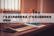 广东湛江修麻将机电话（广东湛江修麻将机电话地址）