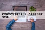广东麻将的特殊规则是什么（广东麻将的牌型和叫法）