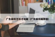 广东麻将怎样才叫糊（广东麻将糊牌图）