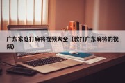 广东家庭打麻将视频大全（教打广东麻将的视频）