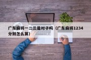 广东麻将一二三是对子吗（广东麻将1234分别怎么算）