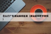 怎么打广东潮汕麻将能赢（潮汕麻将教学视频）