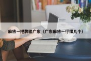 麻将一把牌输广东（广东麻将一行摆几个）