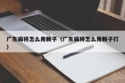 广东麻将怎么用赖子（广东麻将怎么用赖子打）